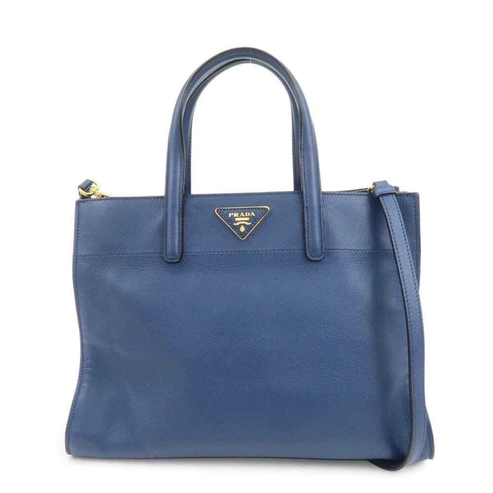 Prada Galleria Saffiano Leather Handbag Blue